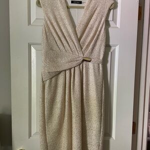 Elegant Cream Sleeveless Dress